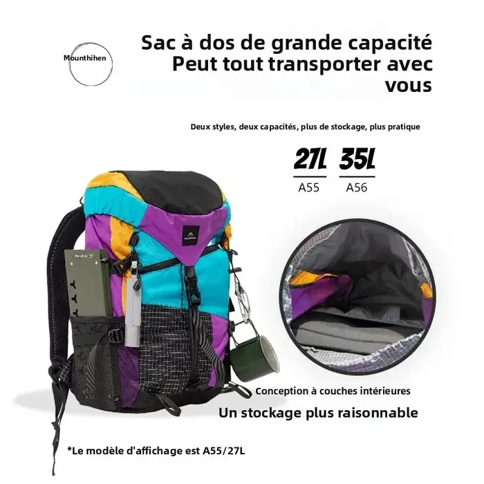 MOUNTAINHIKER 27L35L sac d'alpinisme de Camping en plein air sac à dos à bandoulière multifonctionnel randonnée voyage sac tactique léger