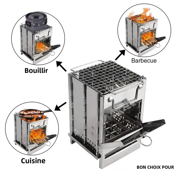 Poêle à bois, réchaud de Camping Portable