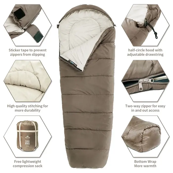 Natureifa-Sac de couchage léger en coton pour femme, MJ300, MJ300, MJ12 ℃, MUNISleeping Bag, Camping
