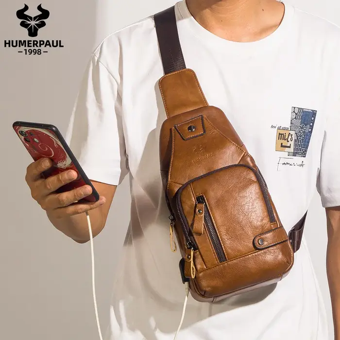 Sac de poitrine USB pour homme