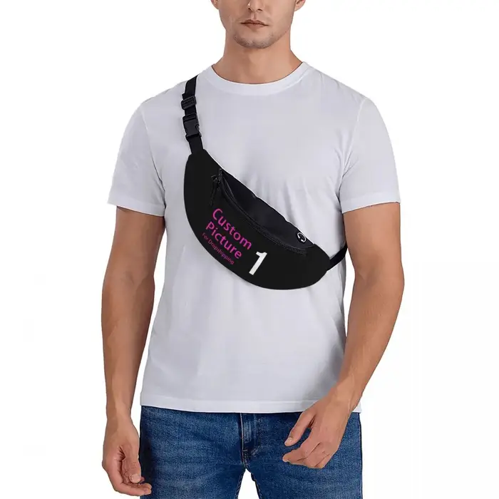 Personnalisez votre Photo Logo Fanny Pack pour cyclisme Camping hommes femmes personnalisé bricolage impression bandoulière taille sac téléphone argent pochette