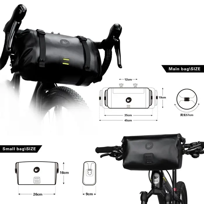 Rhinowalk sac de vélo sac de guidon étanche Tube avant sac de cyclisme vtt multifonction Portable 12