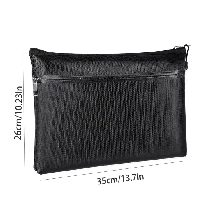 Sac de rangement double compartiment ignifuge et étanche avec fermeture éclair, sac de rangement multifonctionnel pour organiser les dossiers, sac ignifuge