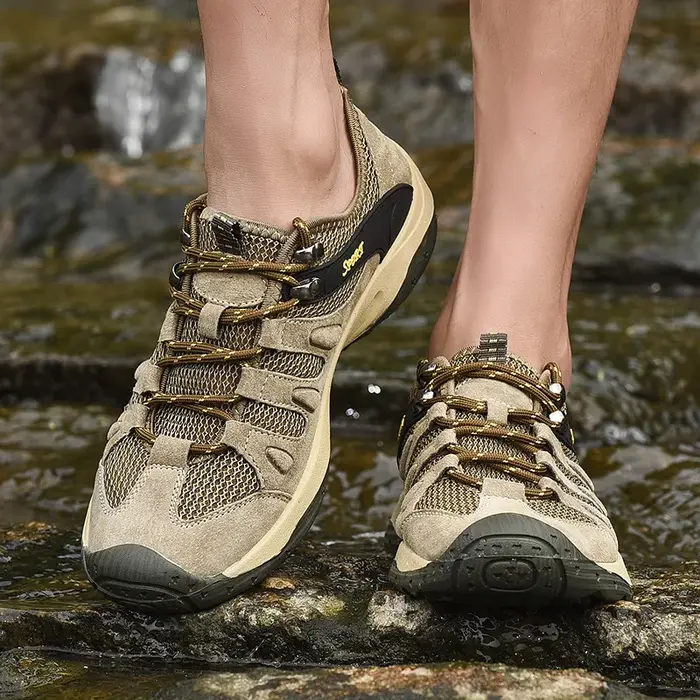 HIKEUP – chaussures d'alpinisme en cuir véritable pour hommes