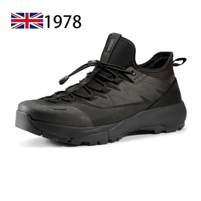 Chaussures de randonnée en cuir véritable pour hommes, baskets antidérapantes à bande élastique, con