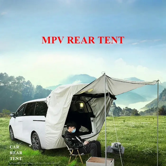 Sans poteaux de Support! Tente arrière MPV spécial camping en plein air queue de voiture multifonction Extension de toit pare-soleil étanche à la pluie anti-moustique