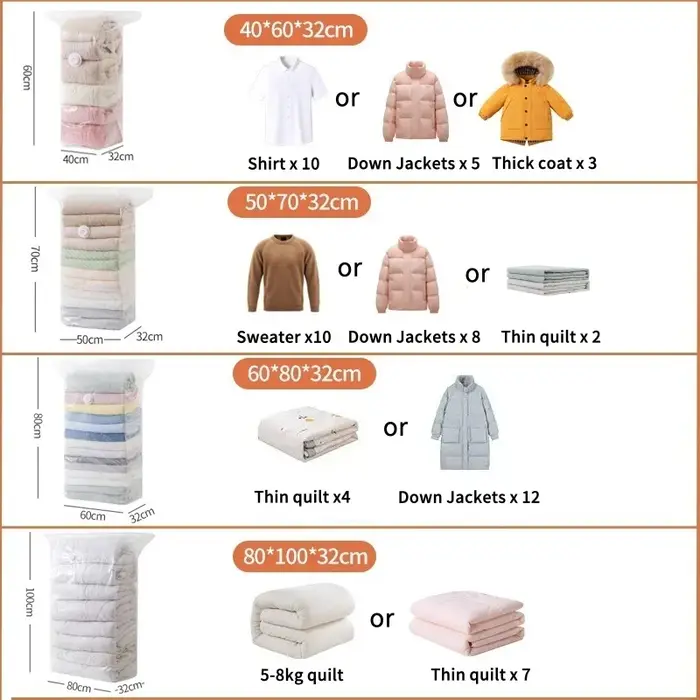 Sacs de rangement sous vide