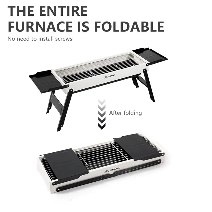 BISINNA Barbecue extérieur Grill Portable pliant poêle à charbon de bois Camping brûleur brasero pour voyage pique-nique