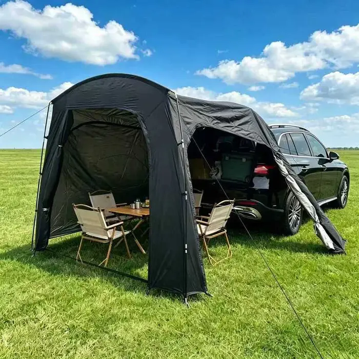 Tente de camping extérieure pour voiture, tente arrière pour véhicule SUV, tente pare-soleil et imperméable pour tourisme en autonomie, grand espace, auvent de camping, tente de hayon