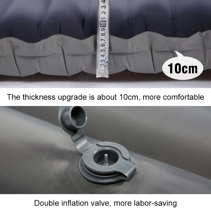 PACOONE – matelas de couchage épais de 10Cm, ultraléger, auto-gonflant, lit d'épissure, tapis de piq