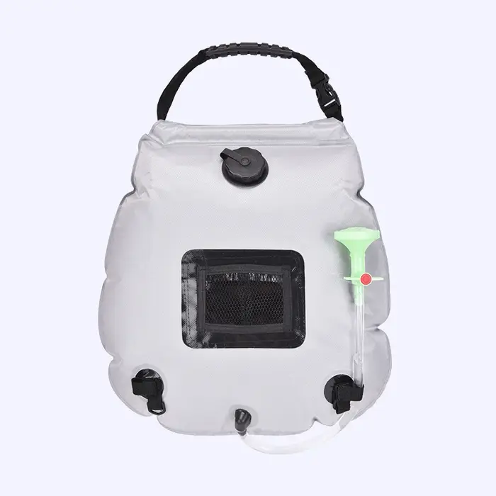 Sac de douche solaire 20L, sac d'eau portable pour le camping avec tuyau et buse pour la randonnée, les voyages et les activités de plein air