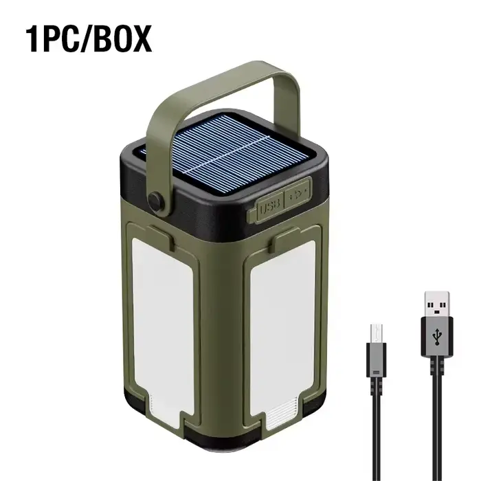 Lampe de camping multifonctionnelle avec double mode de charge solaire de type C conception de sourc