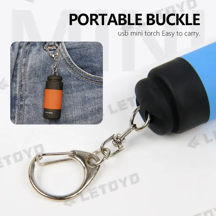 LETOéquilibre-Mini lampe de poche LED étanche aste portable, lampe de poche USB UV, gabarit de calma