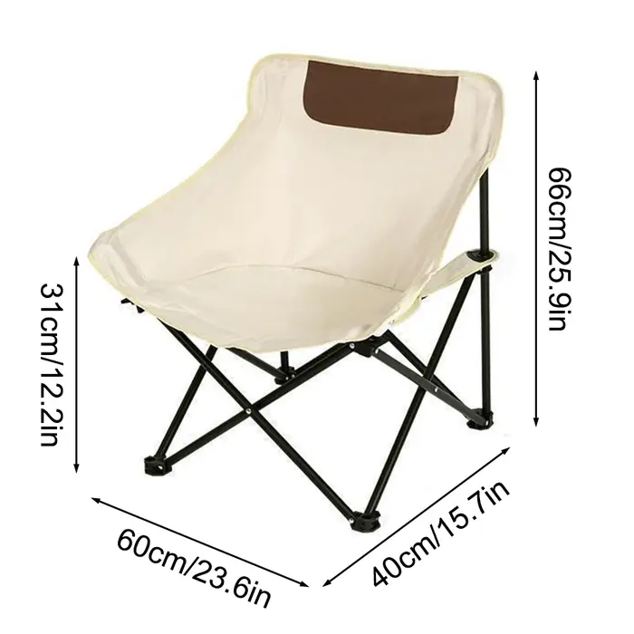 Chaise de camping portable pour adultes avec poche latérale et sac de rangement, adaptée pour l'exté