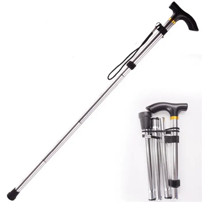 Bâton de marche multifonctionnel, bâtons de trekking télescopiques pliables, béquilles de randonnée,