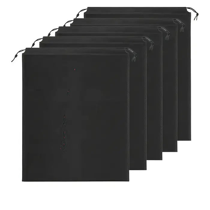 Sac de voyage portable noir 10/5 pièces avec fermeture à cordon-matériau PP durable, chaussure de sp
