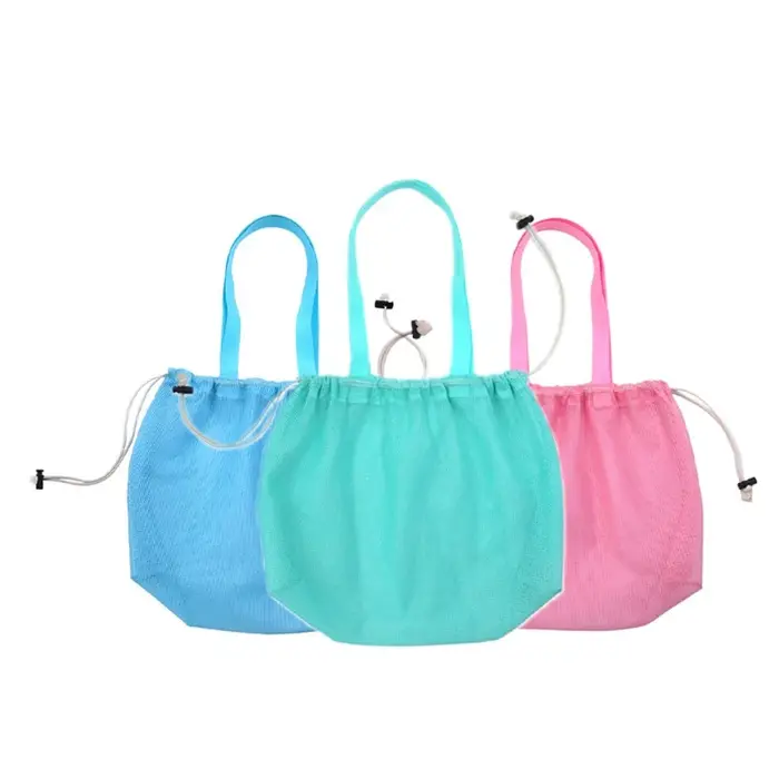 Sac de rangement en maille avec cordon de serrage