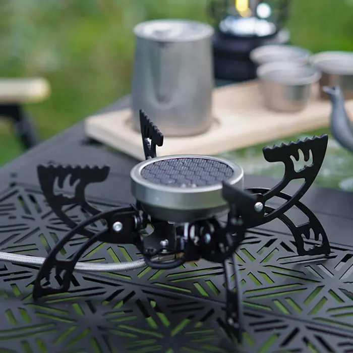 Brûleurs de Camping pliables 4200W, résistants au vent, stabilité des flammes, compacts, conception