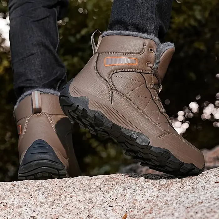 Moipheng-Chaussures de Randonnée pour Homme, Baskets Montantes en Peluche, Chaudes, Antidérapantes, Décontractées, Zapatos zones bre, Hiver