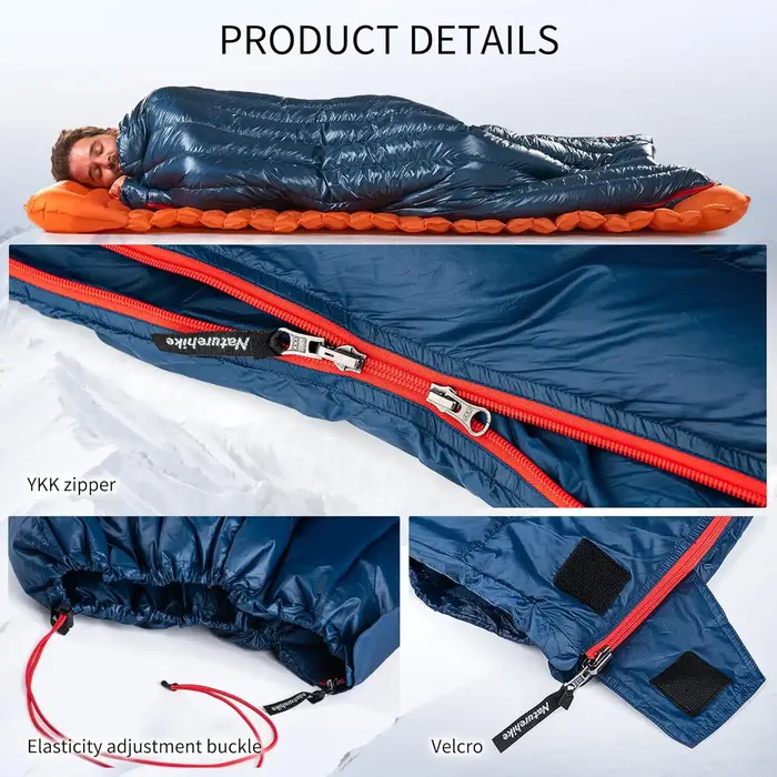 Natureifa-Sac de couchage en duvet de canard ultraléger, CW280, CWM400, sacs de voyage de printemps,