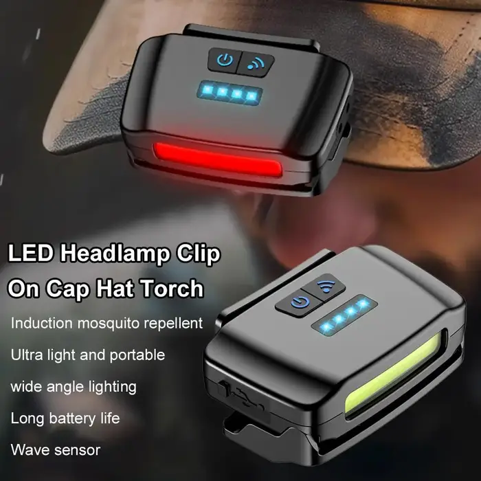 Lampe à clipser sur casquette LED avec détecteur de mouvement