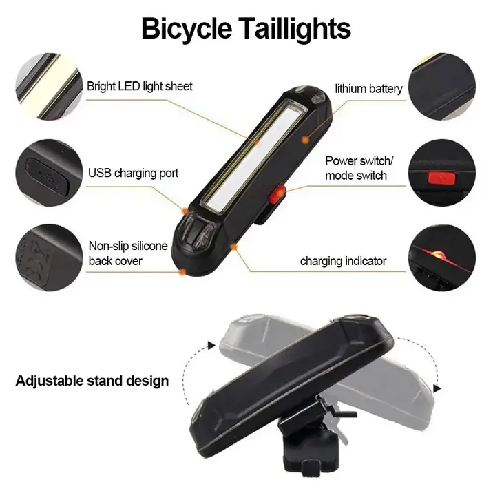Lampe de vélo avant et arrière T6 LED