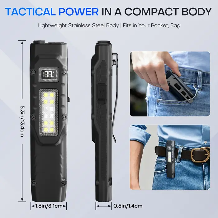 Lampe de poche tactique Rechargeable EDC