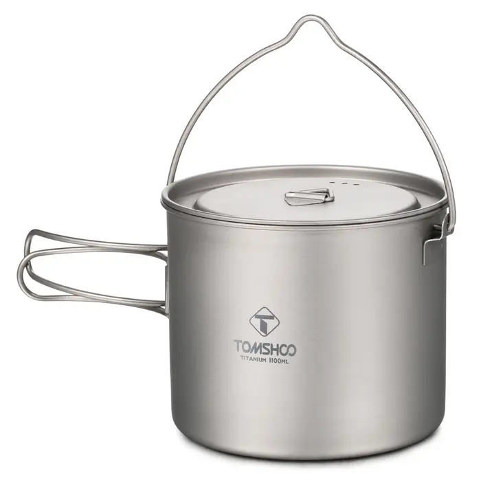 TOMSHOO – ustensiles de cuisine de Camping, Pot en titane 0,75l/0,9l/1,1l/1,6l/2l/2,8l, Pot suspendu