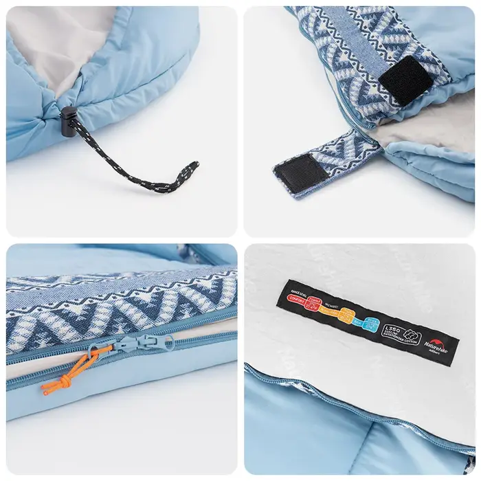 Natureifa-Sac de Couchage Portable pour l'Extérieur, Enveloppe d'Épissure, Confortable, Respirant, Voyage de Camp, Ultraléger avec Chapeau