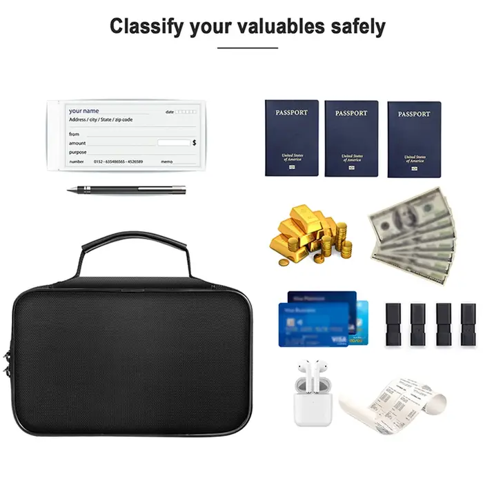 Petit sac à main ignifuge-organisateur ignifuge et étanche pour passeport