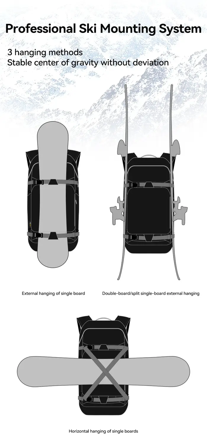 COPOZZ nouveau sac à dos de Ski multifonctionnel grande capacité sac de planche de sport séparation sèche et humide snowboard Camping randonnée sac de neige