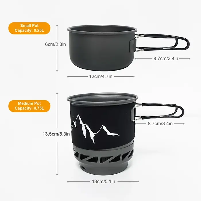 WESTTUNE – ensemble de cuisine de Camping, poêle, poêle, système d'ustensiles de cuisine avec échang