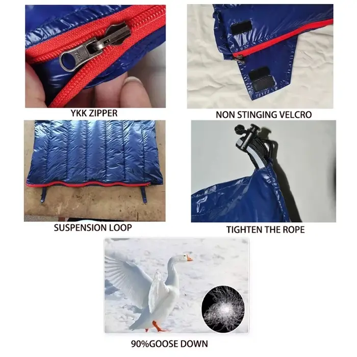 Sac de couchage de Camping en plein air 90% duvet d'oie adulte Type d'enveloppe ultraléger Portable sac