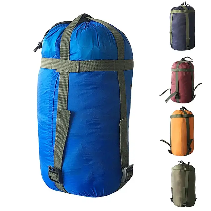 Sac de couchage à Compression étanche, sac de couchage ultraléger pour Camping en plein air, sacs de rangement, Pack 38x18cm, conception à cordon