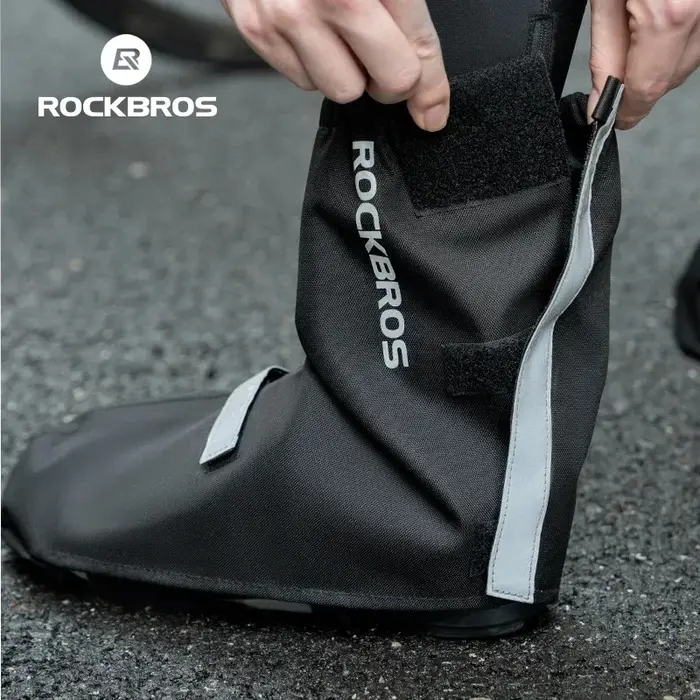 ROCKBROS-Couvre-chaussures de cyclisme imperméables, couvre-chaussures de course, couvre-chaussures de vélo de route VTT, coulée