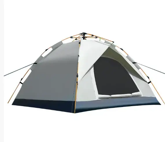 Tente de camping panoramique à installation automatique avec fenêtres et portes complètes