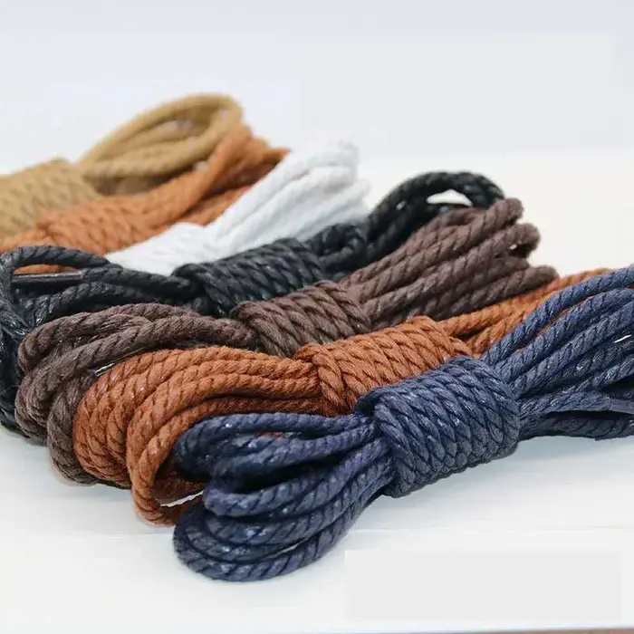 Lacets de chaussures ronds en cuir ciré pour adultes, bottes de loisirs en plein air, lacets lumineux unisexes, 60 cm, 90 cm, 120 cm, 150cm, 1 paire