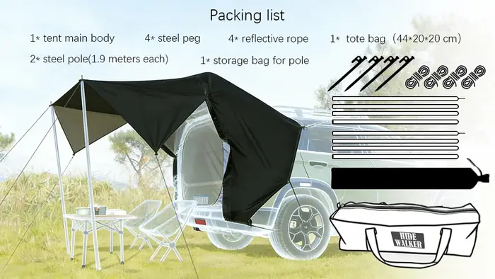 Tente de hayon pour SUV, camping en plein air, imperméable, anti-moustiques, pour voyages en voiture