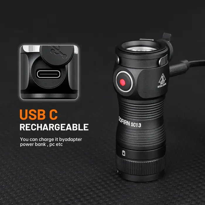 Sofirn Mini SC13 lampe de poche puissante SST40/519A LED 1300lm 18350 lumière LED Rechargeable 95 la