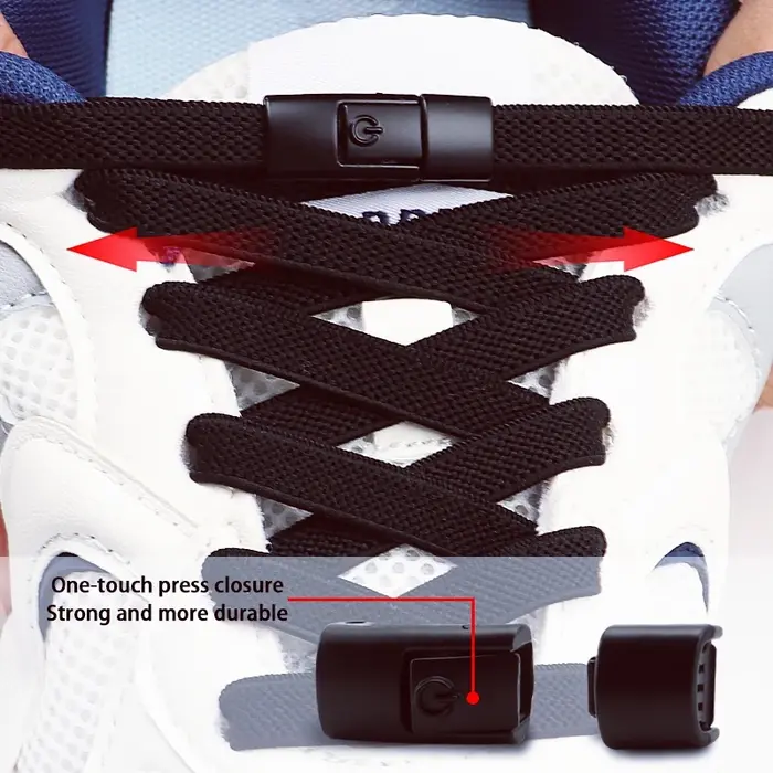 2 paires de lacets de chaussures sans cravate de 8mm