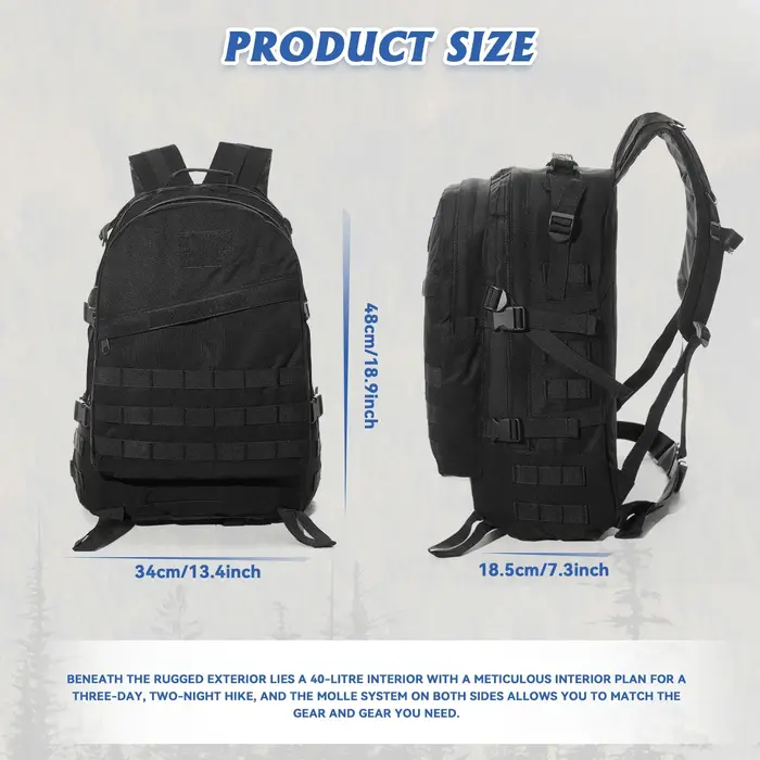 40L sacs à dos tactiques militaires Molle armée assaut Pack