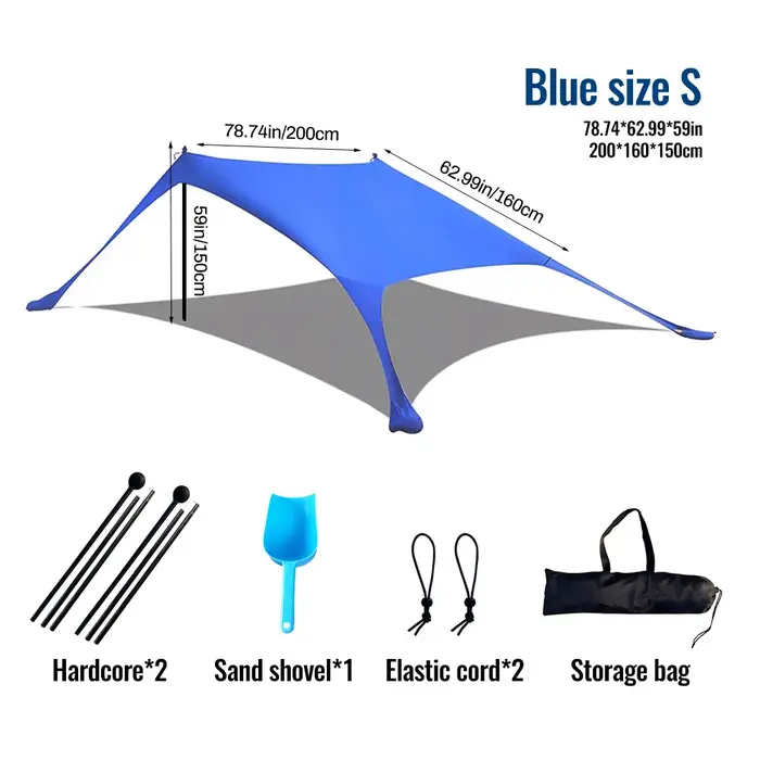Vente chaude Portable Lycra plage auvent tente Protection UV parasol installation facile abri extérieur pour Camping