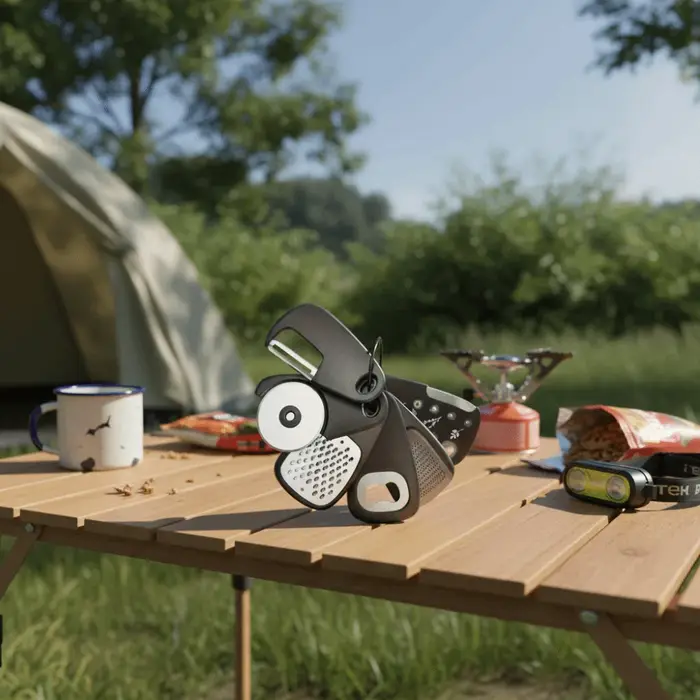 Ensemble d'ustensiles de camping au design compact