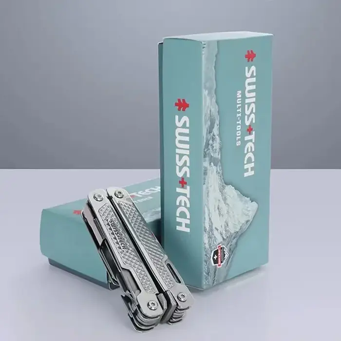 SWISS TECH – couteau de poche multi-outils 15 en 1 pour l'extérieur, fournitures de Camping EDC surv