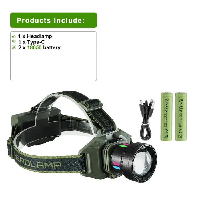 600000000LM lampe frontale Rechargeable phare LED très brillante avec feu arrière tête de pêche torche en alliage d'aluminium lumières extérieures