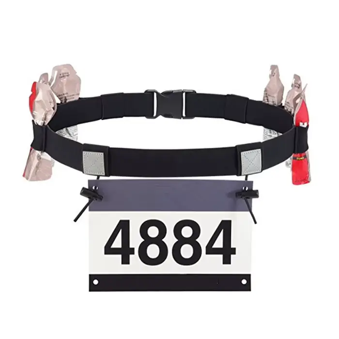 Ceinture porte-dossard pour course en plein air, triathlon, marathon, cyclisme, fitness et accessoir