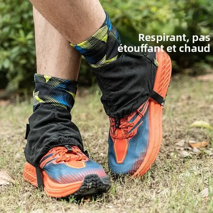 F1001 Sports de plein air unisexe haute course Trail guêtres protection anti-sable couvre-chaussures pour Triathlon Marathon randonnée réfléchissant