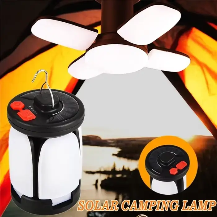 Éclairage extérieur LED feuille lampe de Camping accroché d'urgence solaire USB Rechargeable tente