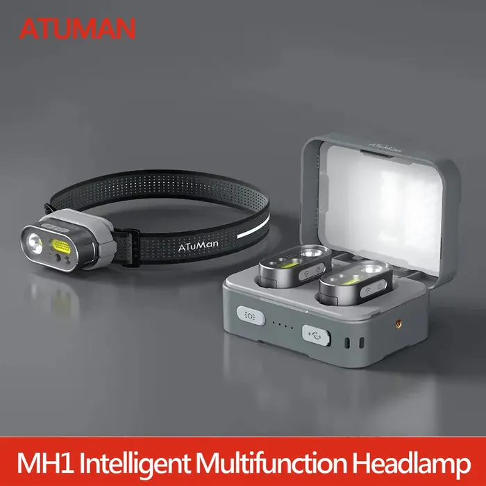 ATuMan DUKA MH1 Kit de lampe frontale multifonctionnelle USB Rechargeable Portable puissant Led Cob capteur de mouvement