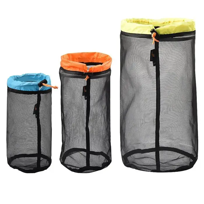 Extérieur S ~ XXL escalade finition Camping voyage organisateur sacs à cordon sac de rangement en maille sac